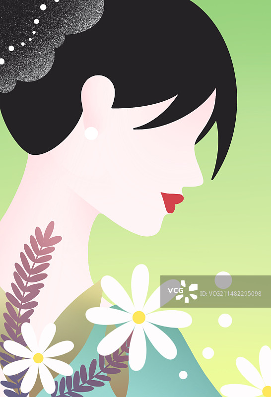 手绘扁平风格三八女神节海报插图图片素材