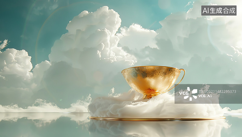 【AI数字艺术】云层上的白云图片素材