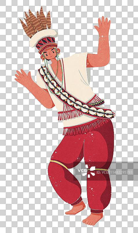 高山族男性传统服饰图片素材