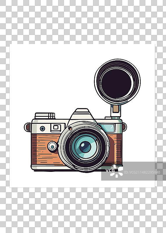 手绘复古相机图片素材