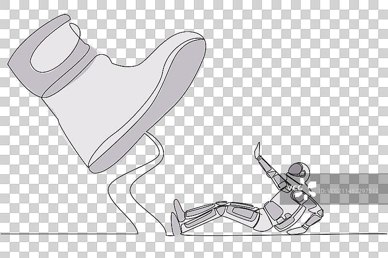 单线连续绘画：年轻的宇航员图片素材