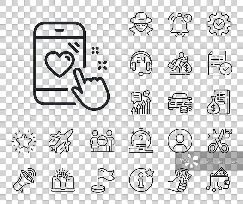 心率评分线性图标反馈电话标志图片素材