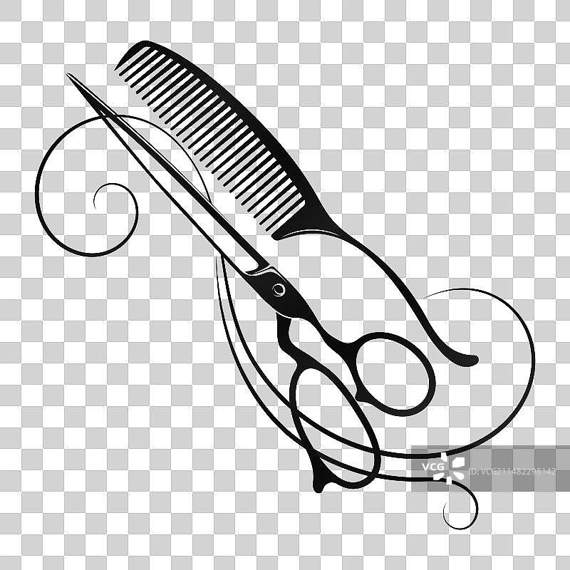 卷发、剪刀和梳子，美丽秀发图片素材