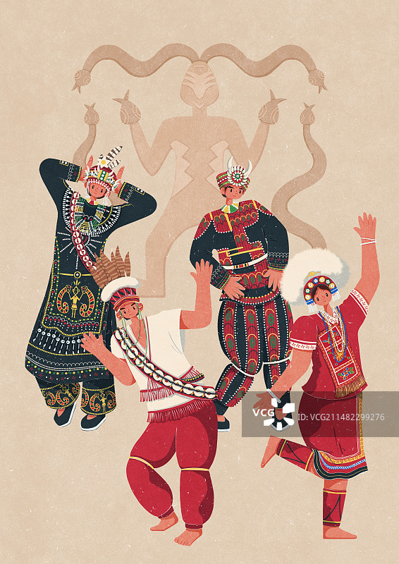 高山族不同服饰图片素材