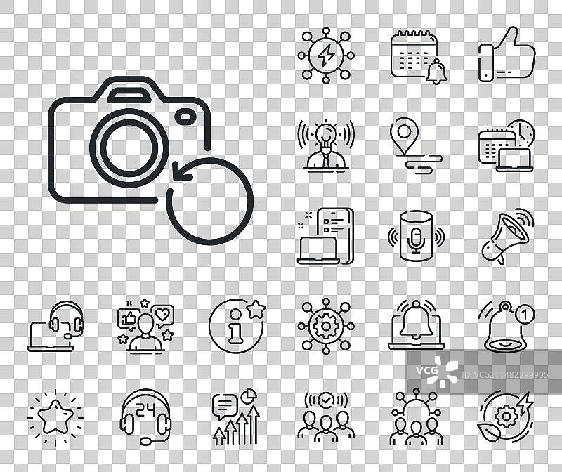 相机恢复数据备份线性图标图片素材