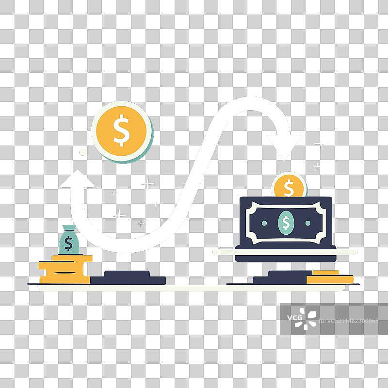 硬币、美元、现金流和副业赚钱图片素材