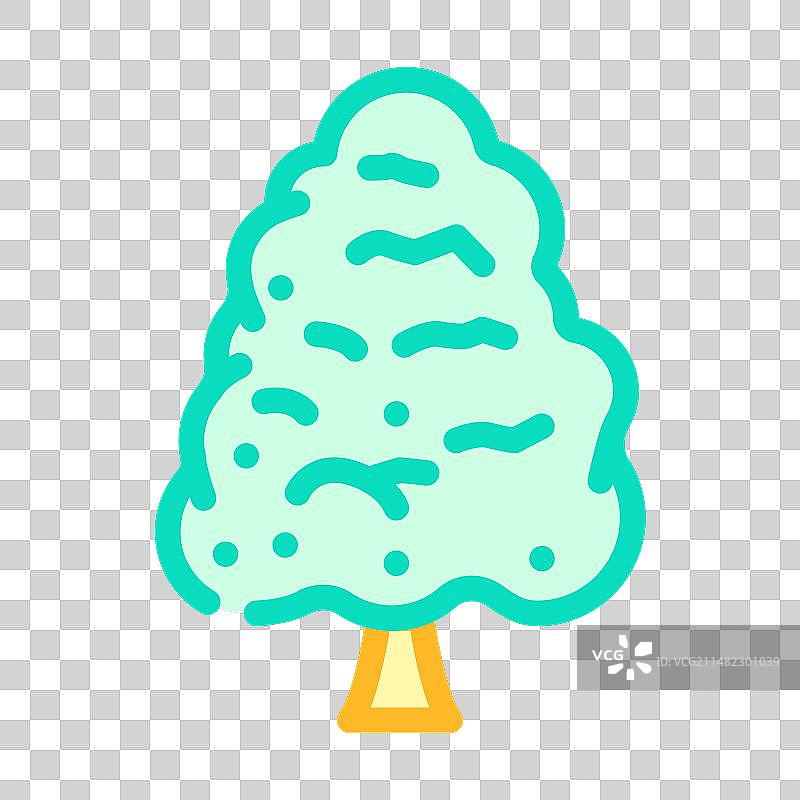 榴莲树亚马逊丛林彩色图标图片素材