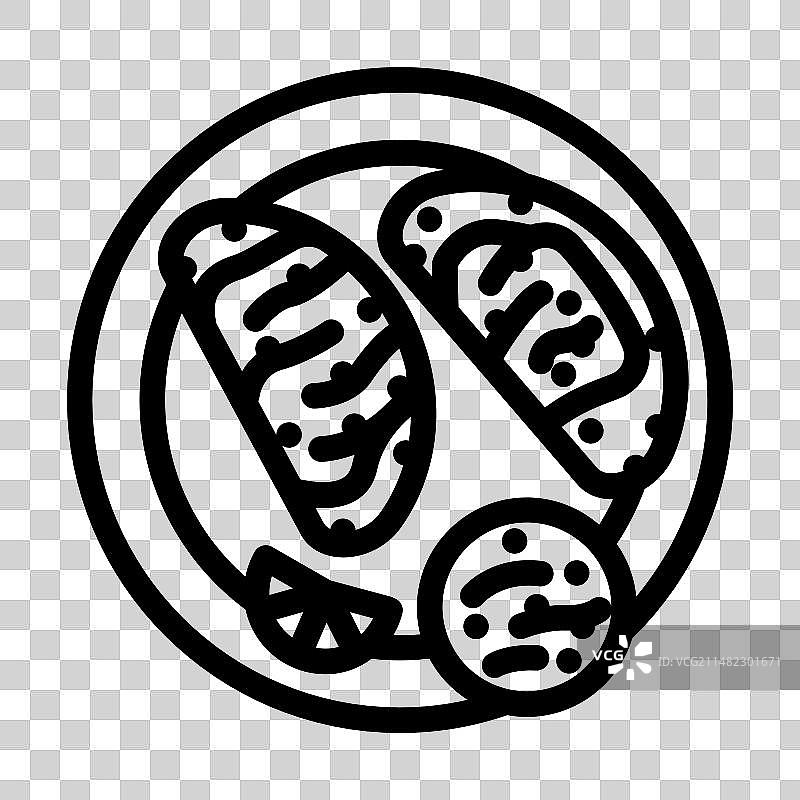 法式蔬菜杂烩菜肴线性图标图片素材