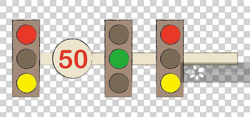 交通信号灯 红绿灯指示牌 插画图片素材
