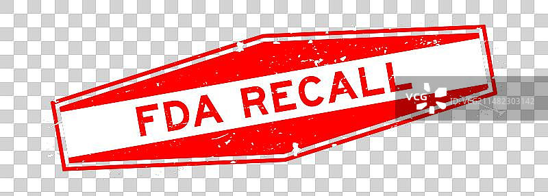 红色Grunge风格FDA召回字样六边形橡胶印章图片素材