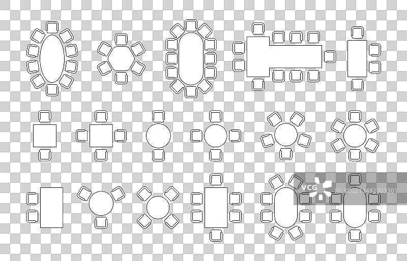 带椅子的座位布置平面图图片素材