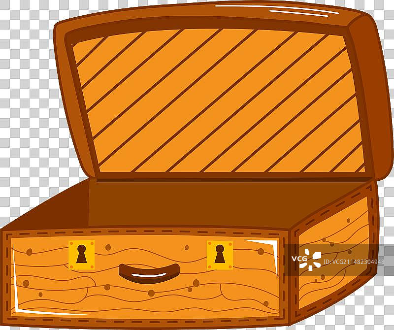 卡通风格的空木制宝箱图片素材