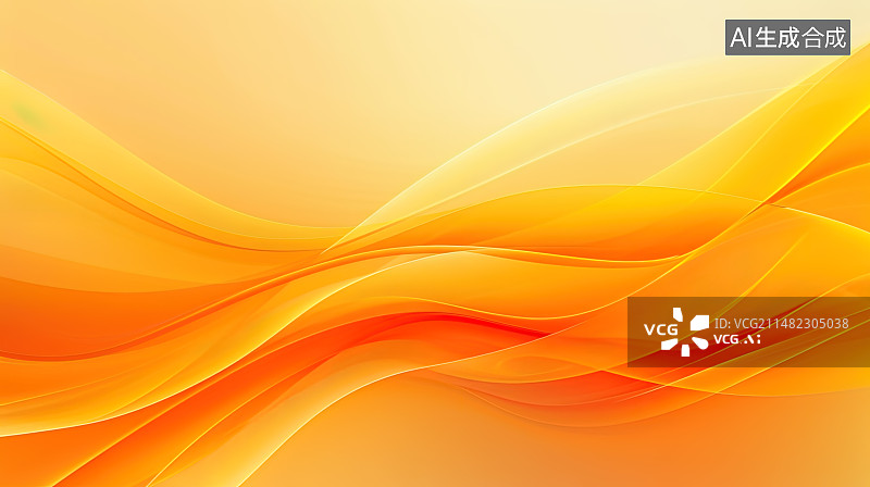 【AI数字艺术】黄色 流动样条 背景 PPT图片素材