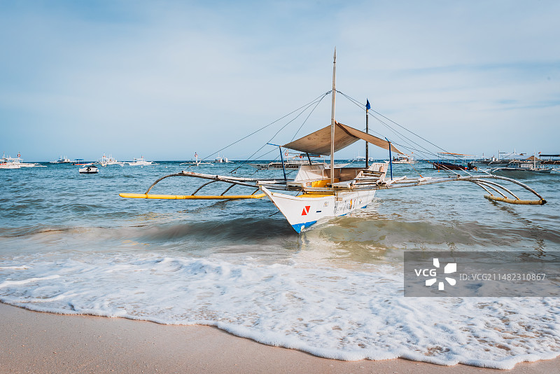 菲律宾的海滩与螃蟹船图片素材