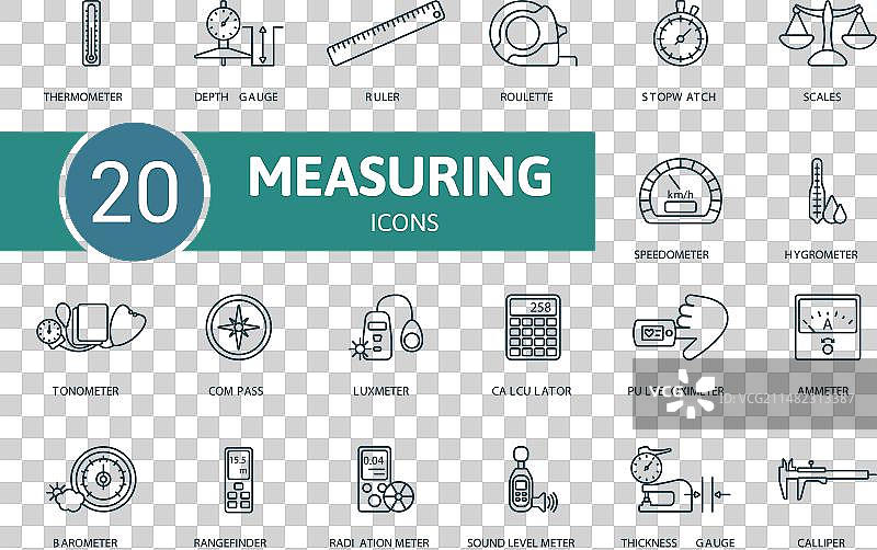 测量轮廓图标集创意图标图片素材