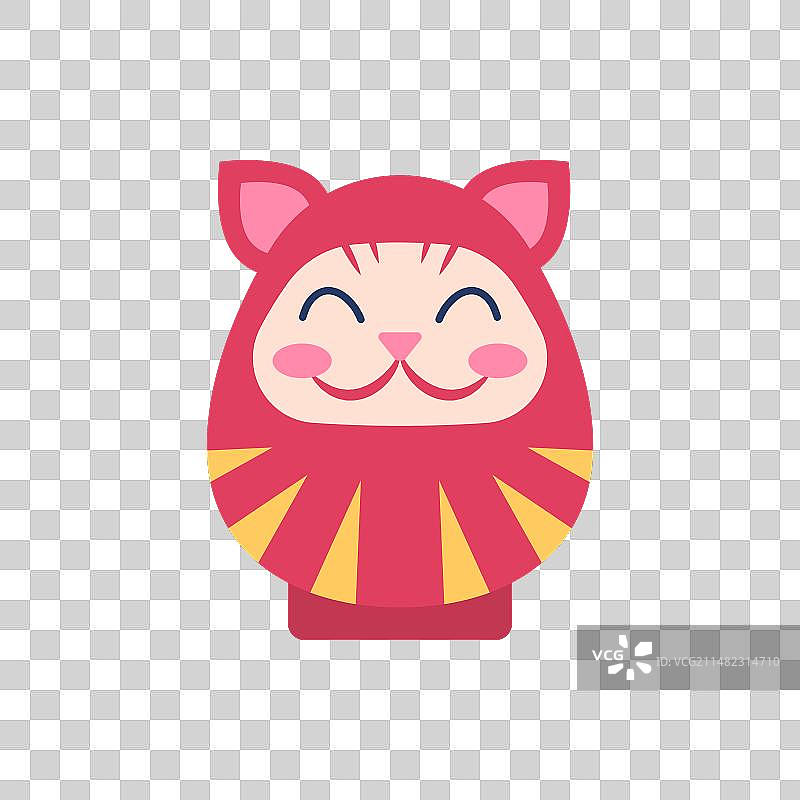 卡通彩色日式玩具达摩不倒翁图片素材