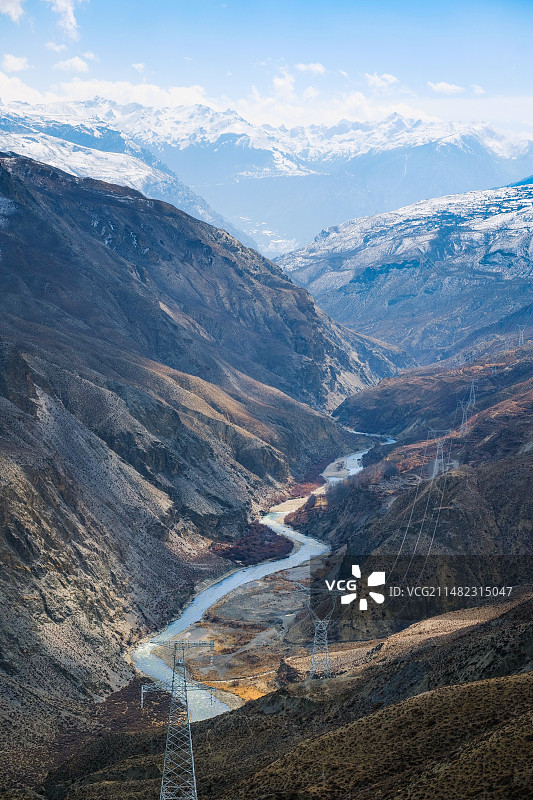 流经洛扎大峡谷的洛扎雄曲，拍摄地点位于洛扎县生格乡。图片素材
