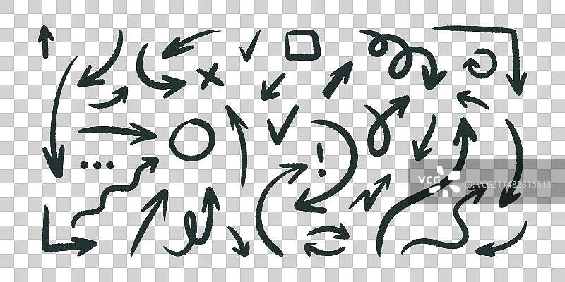 手绘纹理箭头素材图片素材