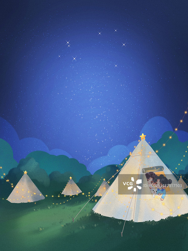 星空露营图片素材