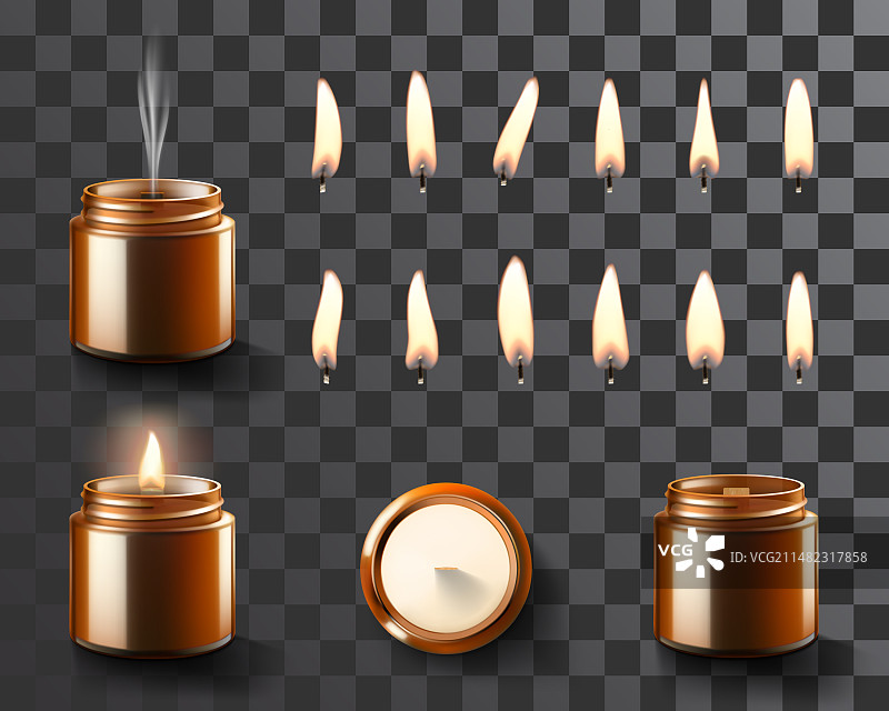 香薰大豆和椰子蜡烛图片素材