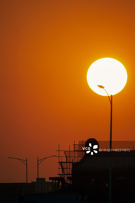 街灯的轮廓图片素材