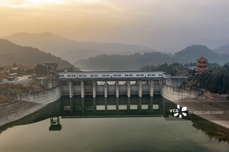 四川南充市升钟湖水电站图片素材