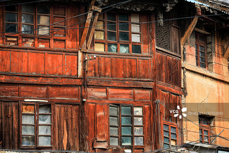 中国云南省昆明市五华区正义坊老街区的老建筑图片素材