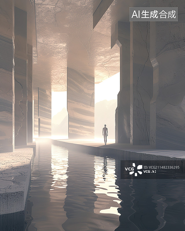 【AI数字艺术】站在白色建筑前穿红色泳装的女人图片素材