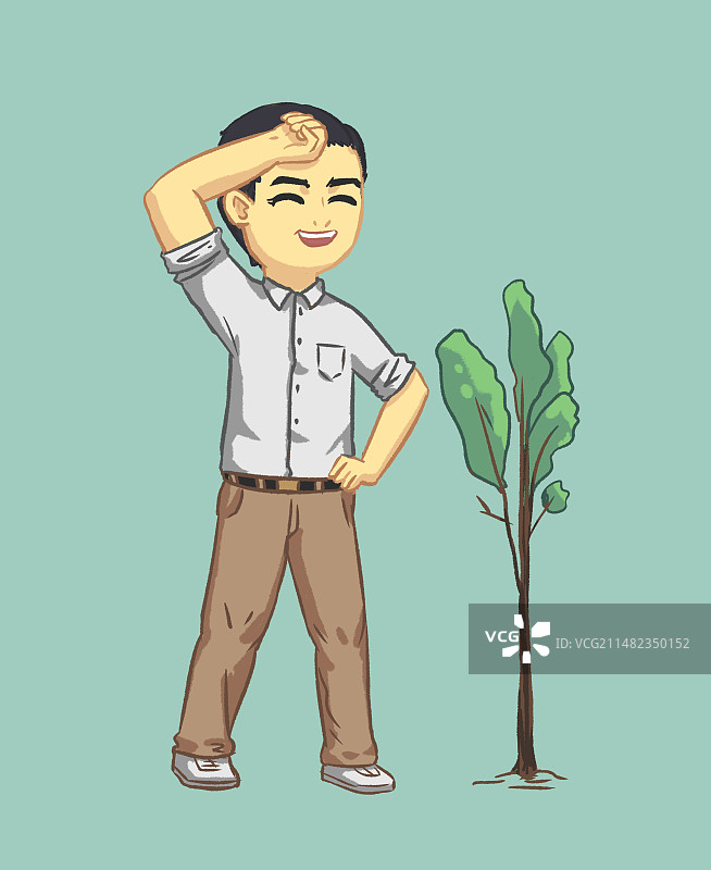 男人种树图片素材