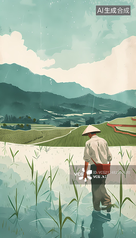 【AI数字艺术】农民农业插画图片素材