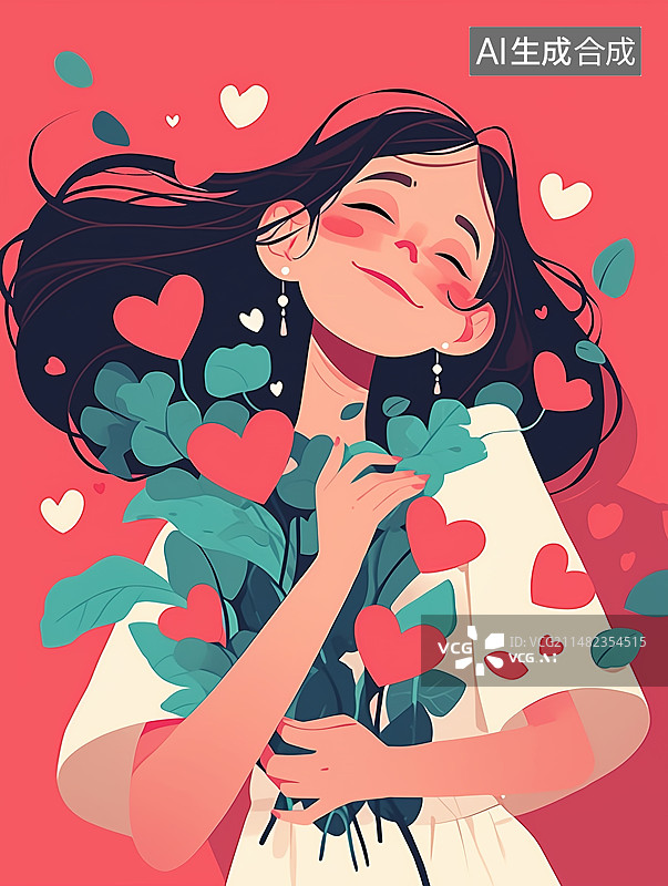 【AI数字艺术】情人节插画图片素材