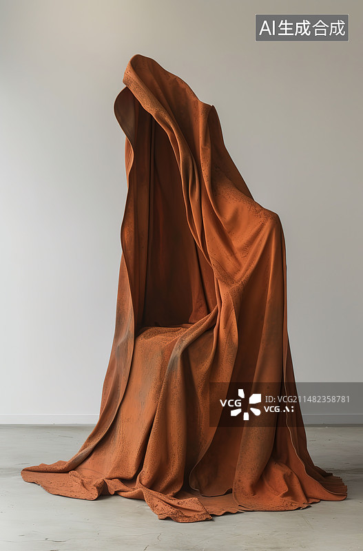 【AI数字艺术】白色背景下的红色织物特写镜头图片素材