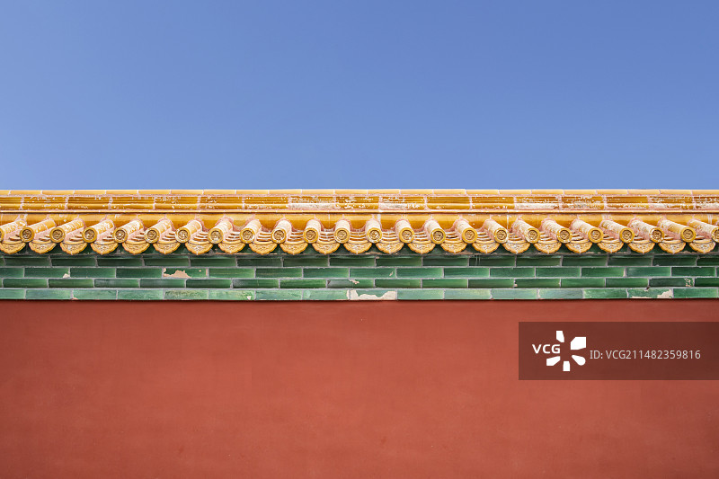 北京故宫的古建筑红墙图片素材