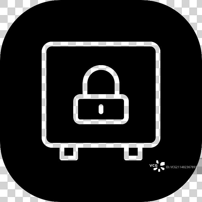带有黑色填充的安全锁图标图片素材