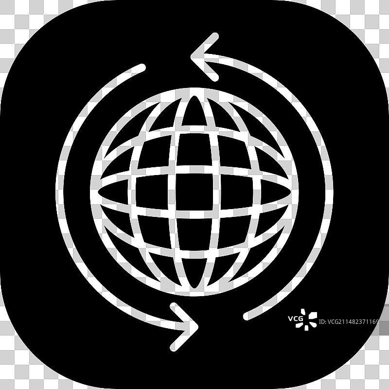 带有黑色填充线的全球营销图标图片素材