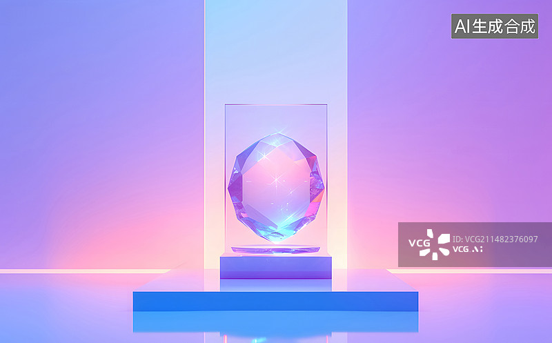 【AI数字艺术】钻石商品展台图片素材