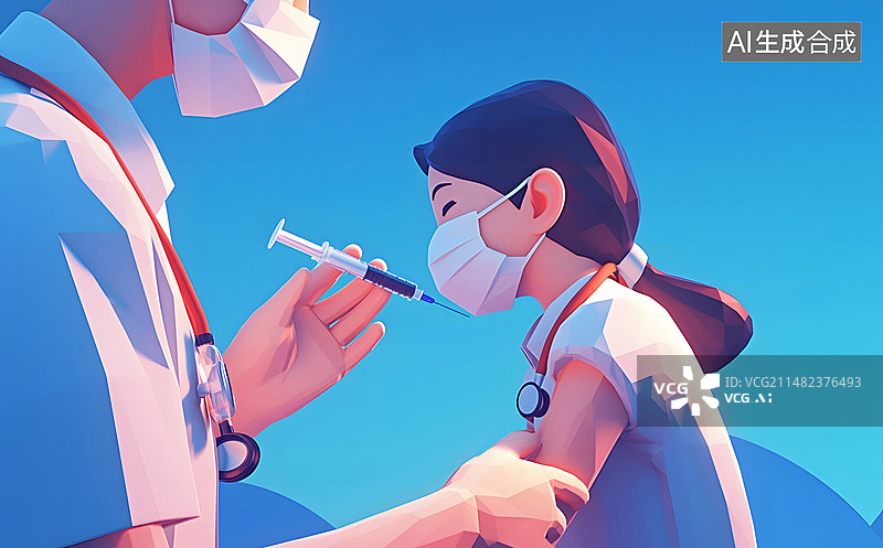【AI数字艺术】医生与看病的儿童图片素材