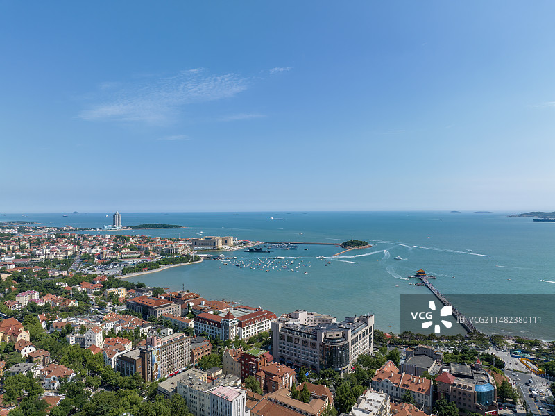 青岛老城区前海湾城市风光图片素材