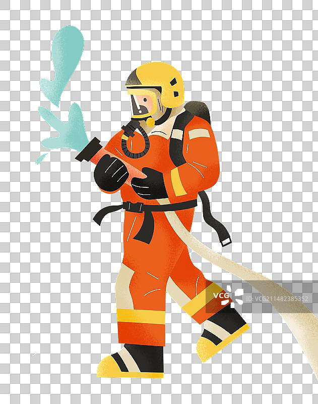 免抠元素_消防员_扁平风肌理图片素材