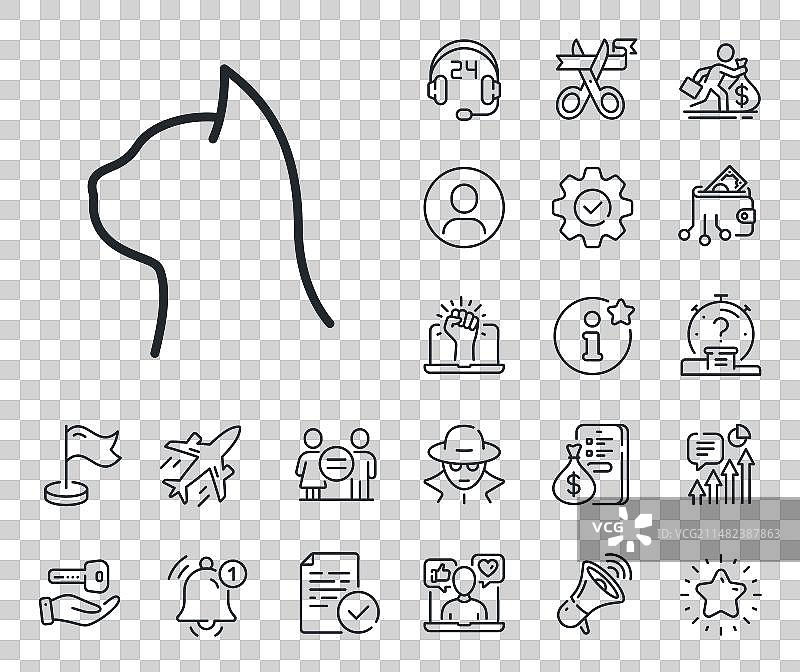 宠物护理线性图标兽医诊所标志图片素材