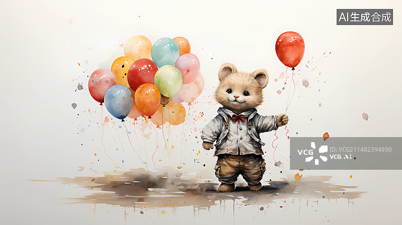 【AI数字艺术】可爱风动物插画图片素材