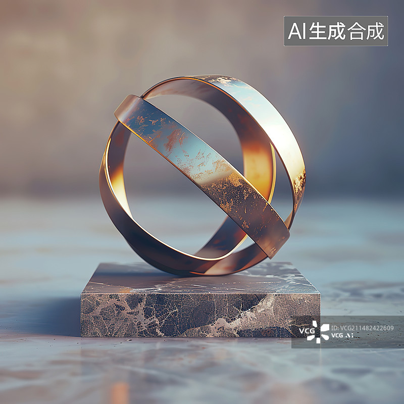 【AI数字艺术】桌子上的戒指特写镜头图片素材