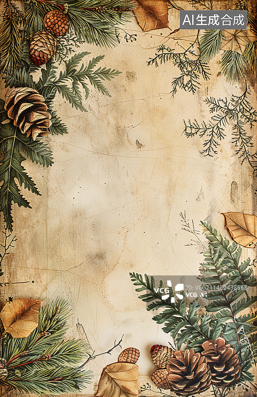 【AI数字艺术】圣诞装饰挂在树上的高角度视图图片素材