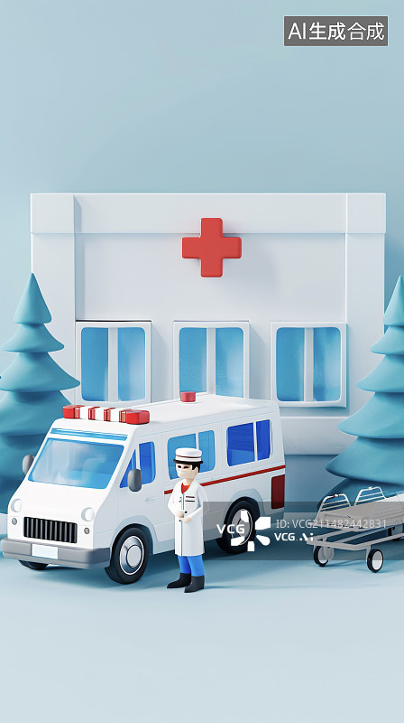 【AI数字艺术】微缩医疗场景图片素材