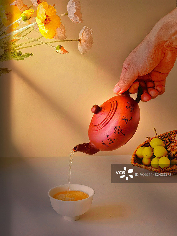 浮生若茶，知足常乐图片素材