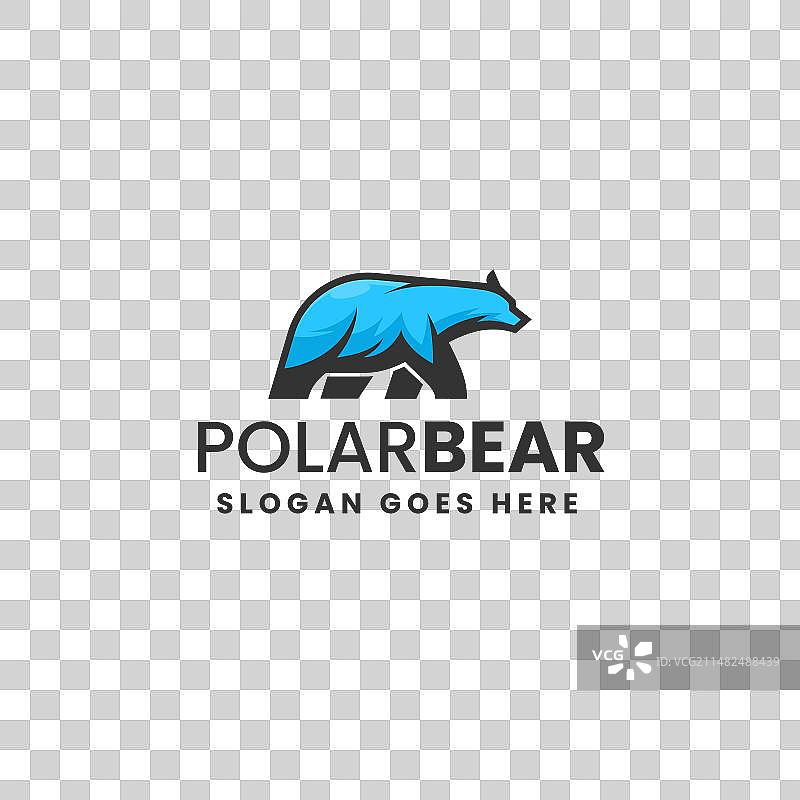 北极熊爱心吉祥物卡通风格Logo图片素材