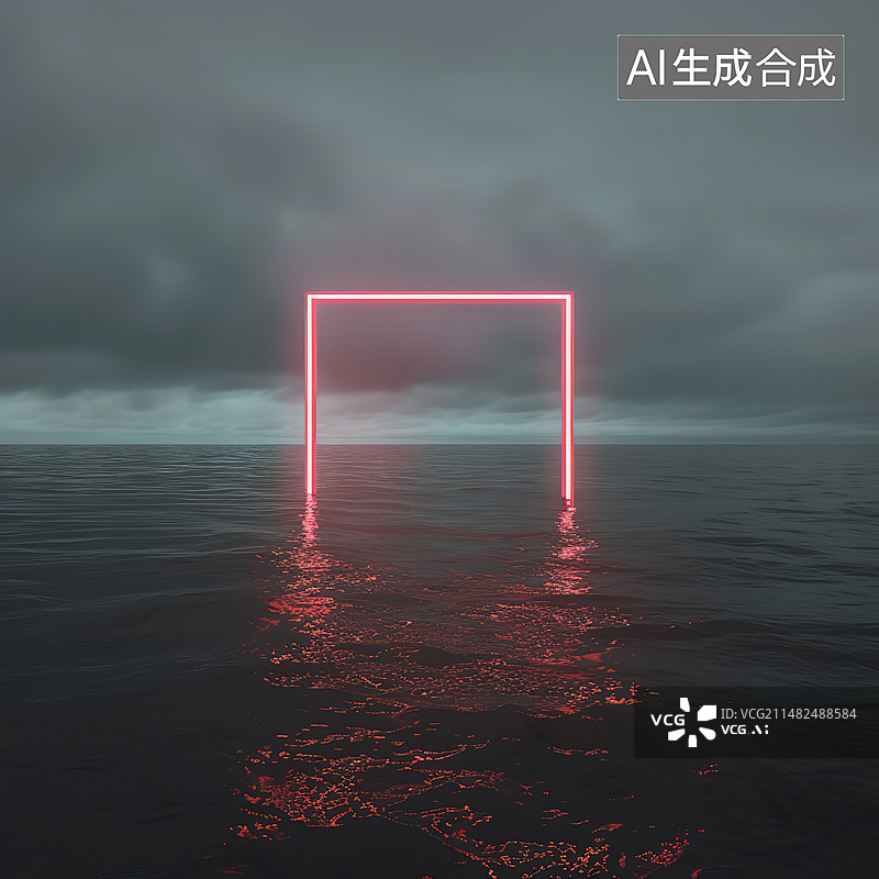 【AI数字艺术】乌云密布的天空图片素材