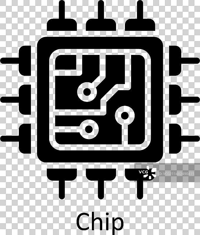 芯片实体图标样式EPS 10图片素材