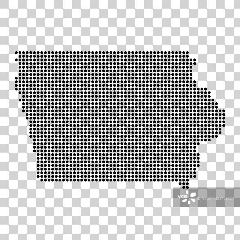 美国艾奥瓦州地图形状图片素材