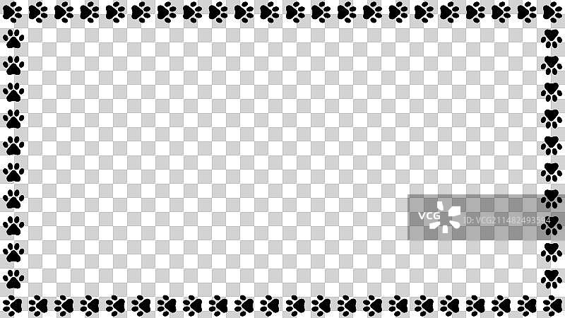 猫爪印框架边框图片素材